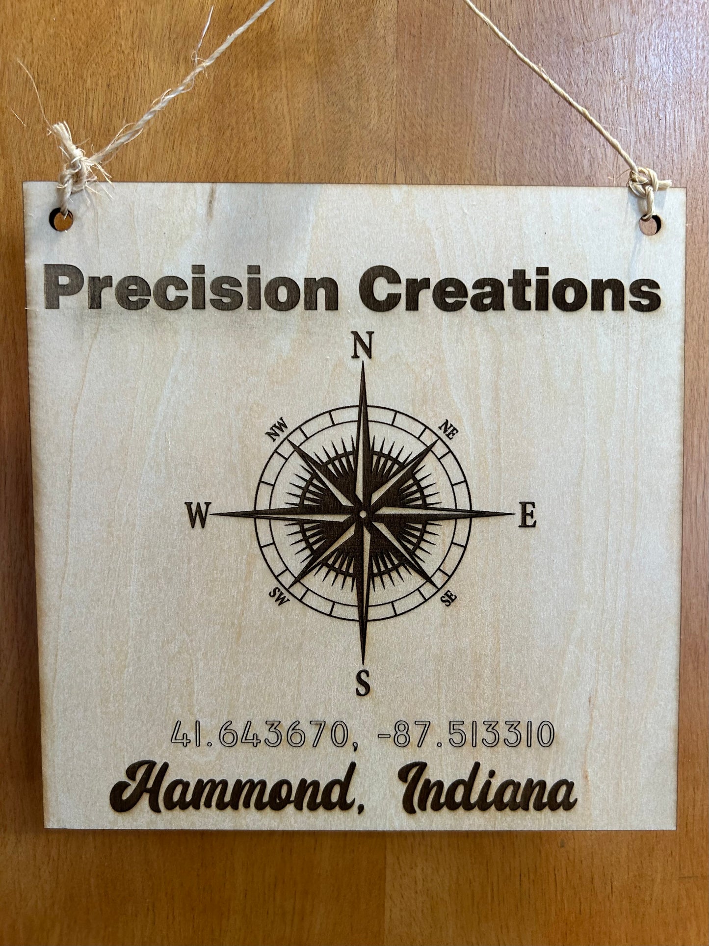 Wooden Nautical Compass Sign